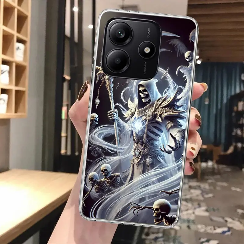 Мягкий чехол для телефона Death Grim Reaper Skull Scythe для Xiaomi Redmi Note 14 14S 13 12S 12 11S 11 11E Pro Plus 11T 10S 10 9S 5G Patte (art.: 3920d418dbcfc) - 3920d418dbcfc