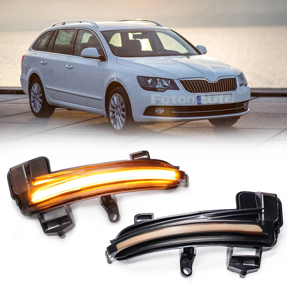 

Зеркальный сигнал для Skoda Superb B8 MK3 III 3V A7 2016 2017 2018 2019, светодиодсветодиодный фонарики поворотников с динамическими краями