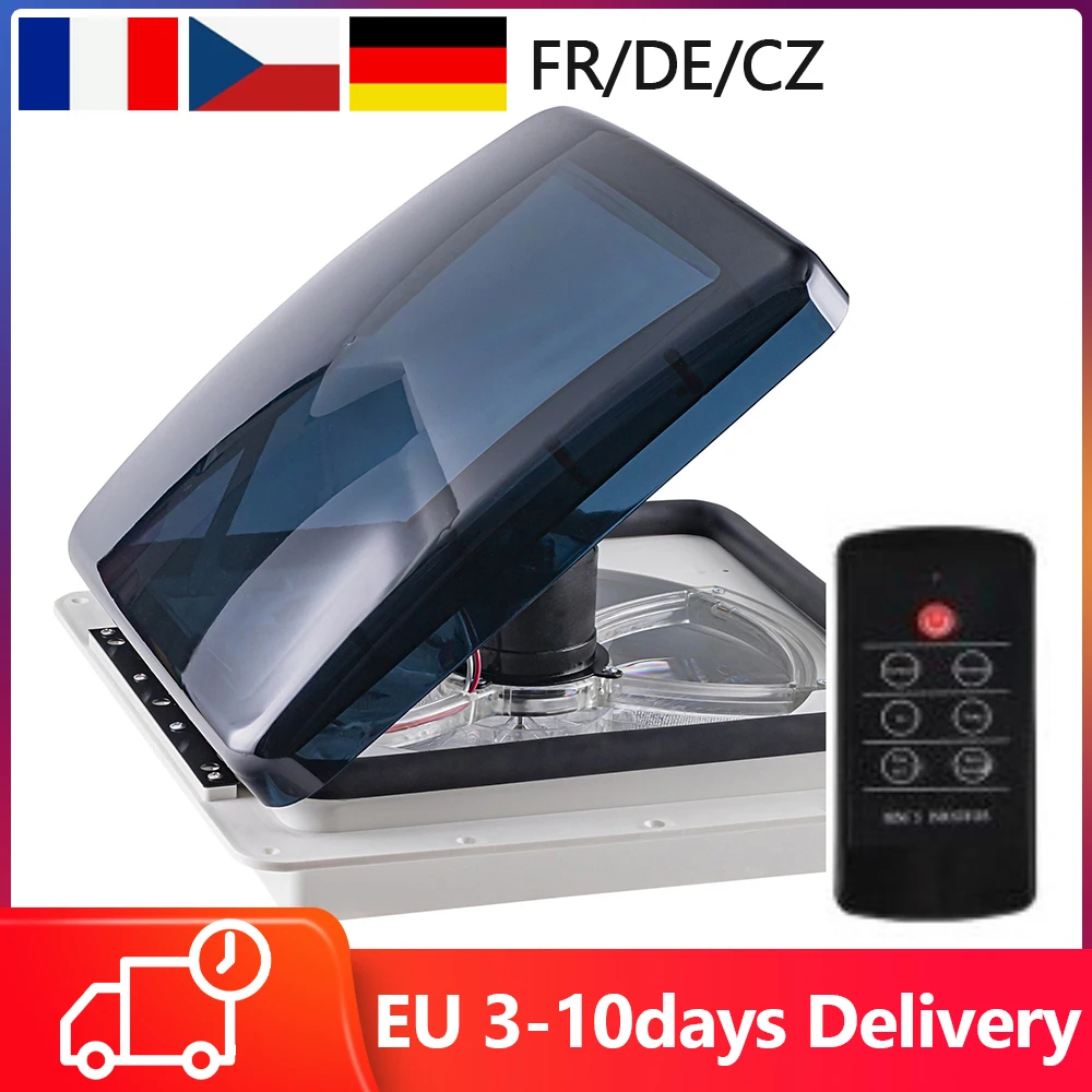 Ручной вентилятор на крышу фургона 15,7 дюйма с дистанционным управлением, 12 В Ручной вентилятор на крышу фургона 15,7 дюйма с дистанционным управлением, 12 В