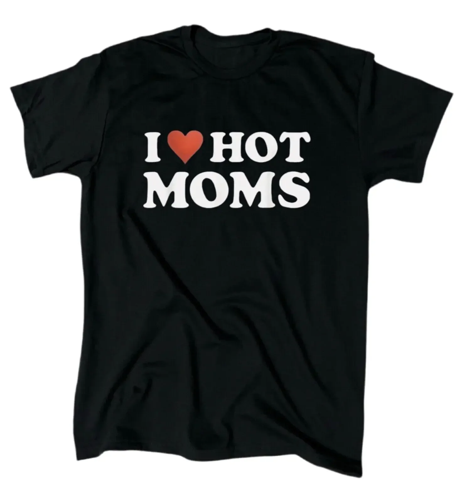 Мужская футболка I Love Hot Mommy забавный подарок хлопок черный цвет