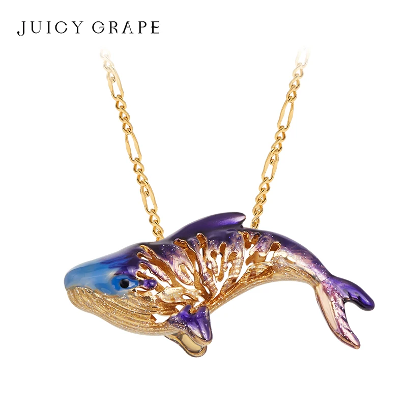 Бренд Juicy Grape подвески в форме эмали золотого цвета кита высококачественная медь