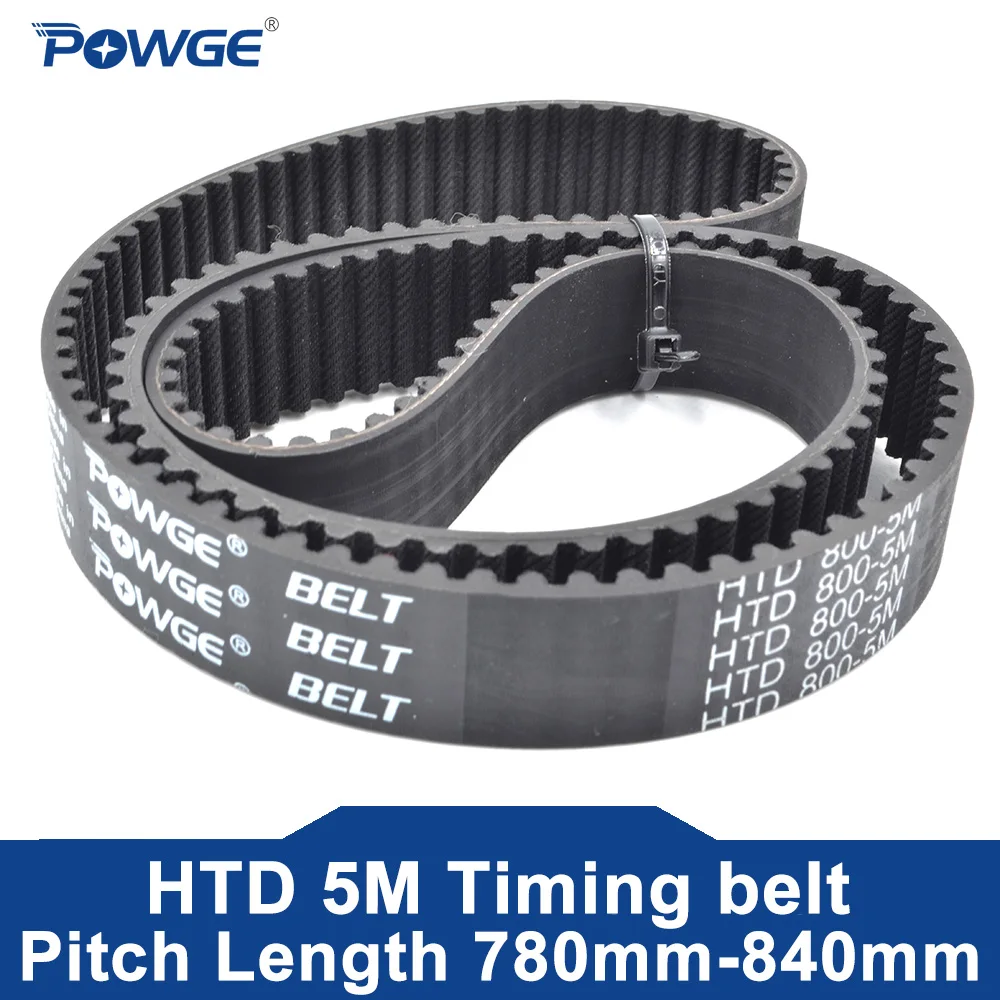 

POWGE HTD 5M Timing belt Pitch Length 780/790/800/805/810/815/820/825/830/835/840mm Width 10mm-30mm Rubber 780-5M/800-5M/840-5M