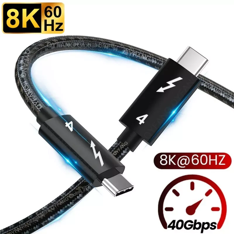 

Thunderbolt 4 Cable USB4 40Gbps USB C Cable Type C PD 100W 8K Cable Data Transfer USB-C Cable for Macbook Thunderbolt 4 Cable