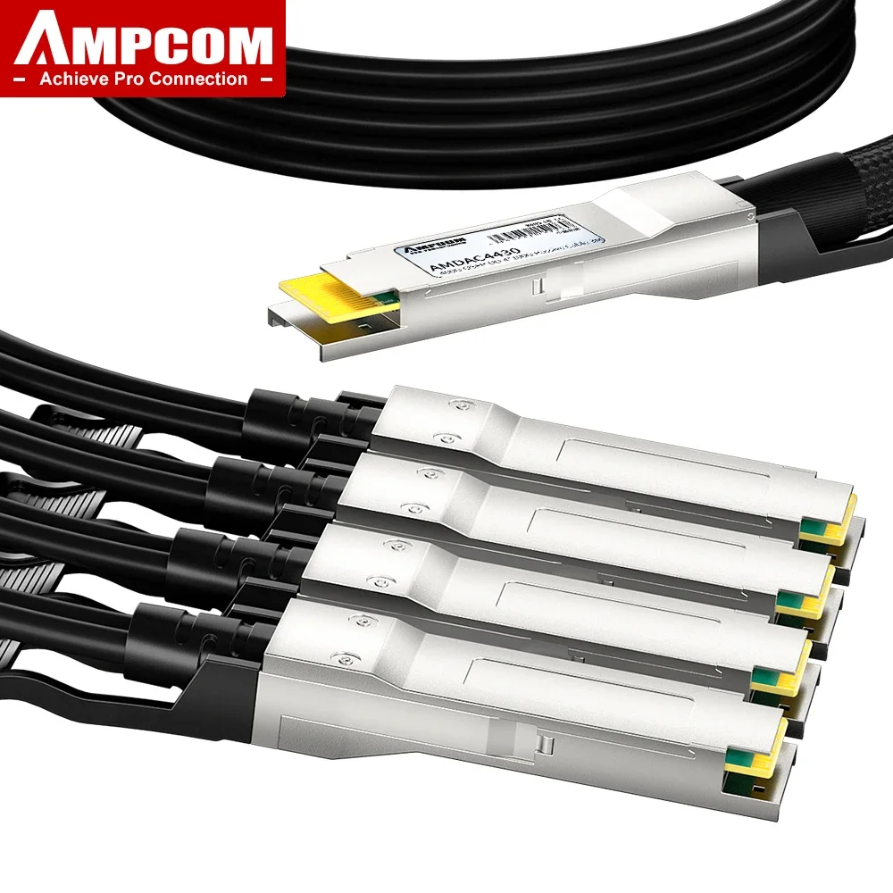 AMPCOM 400G памяти от 4 до 4x100G SFP56 пассивное прямое подключение к Twinax медный разрывной