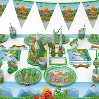 dinosaur theme tableware paper plate cup napkins boy happy birthday party decor kids jurassic world party jungle safari birthday