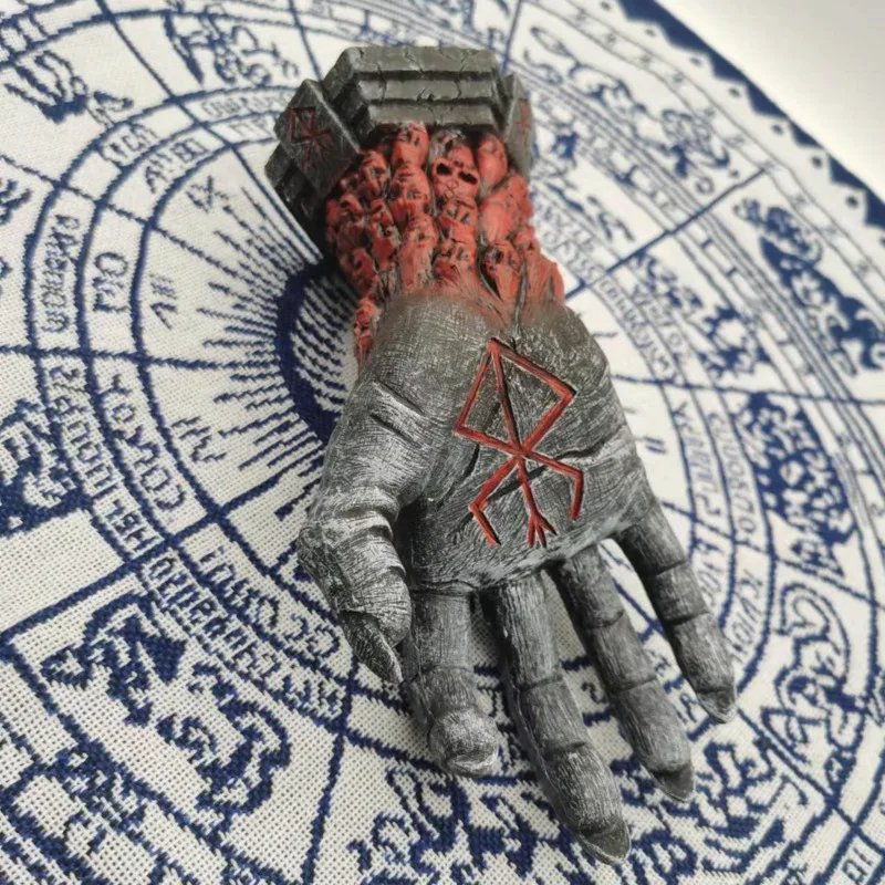 

Mad God Grim Reaper Devil's Right Hand Of Berserk Skull Rune Sculpture Resin Crafts Halloween Fear Desktop Ornament Home Decor