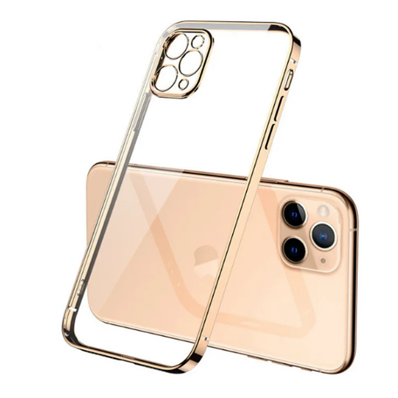 Роскошный прозрачный чехол с квадратной рамкой для IPhone 13 12 11 Pro Max X XS XR 6 7 8 Plus SE2 2020