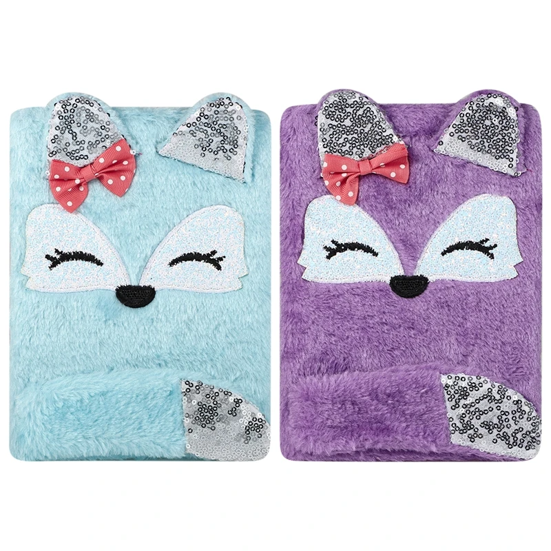 Милый Мультяшный Плюшевый Блокнот С Лисой Портативный Дневник Ежедневник