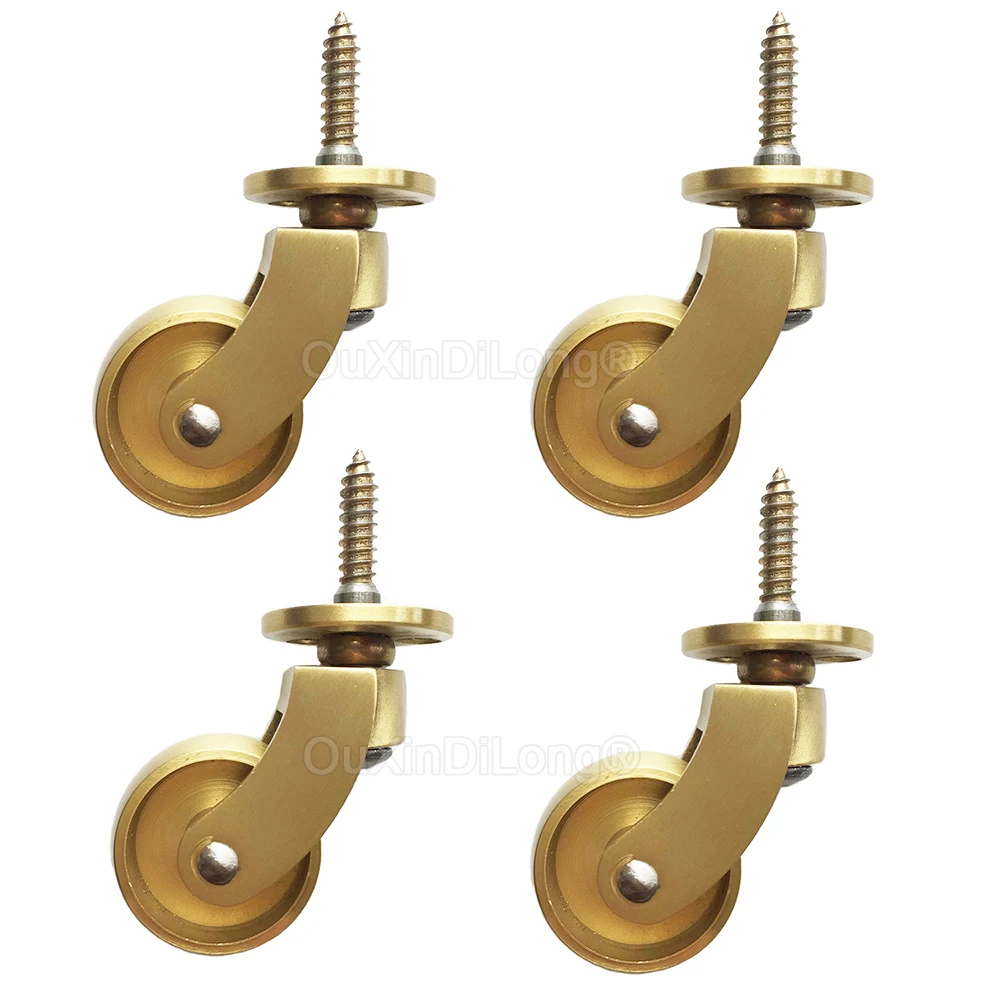 4 шт. 1 25 дюйма (32 мм) латунные ролики вращающиеся на 360 градусов винты колеса для
