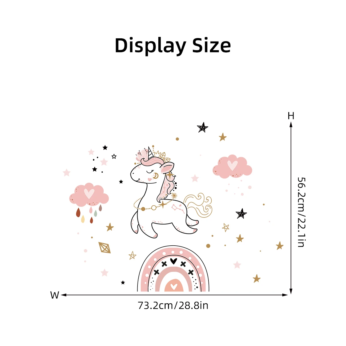 1 шт. бохо облако Радуга мультяшный узор единорога наклейки на стену для детской