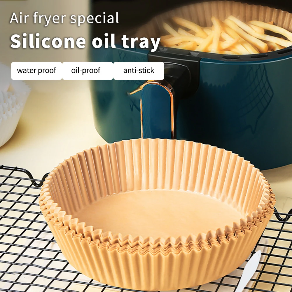 

50/100pcs Airfryer Baking Paper Food Grade Air Fryer Special Paper Disposable Steamer Parchment Paper Kitchen Barbecue Pan Pad