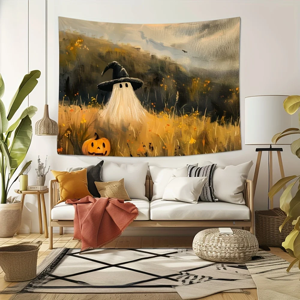 Ужасный Дизайн Милый Гобелен На Хэллоуин С Призраками И Тыквой Настенный Декор