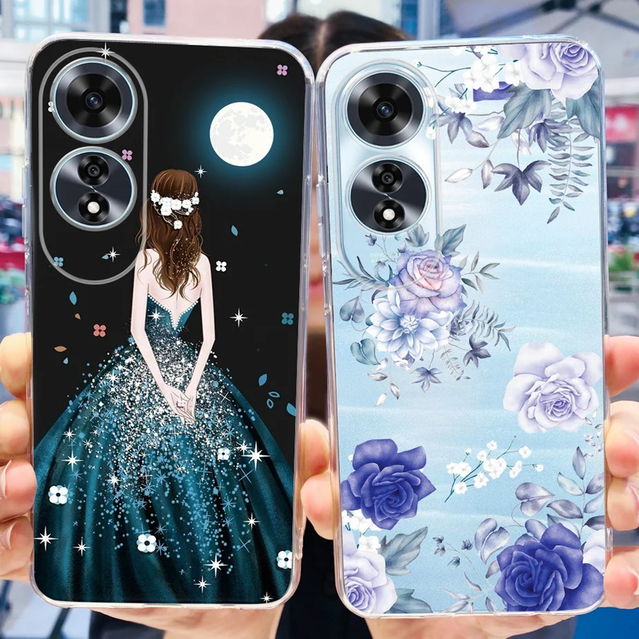 Милый чехол с рисунком для Oppo A60 CPH2631 прозрачный силиконовый мягкий из