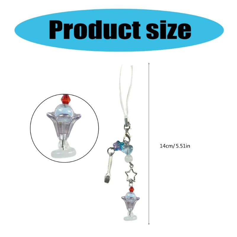 Красочный конус мороженого брелок-подвеска украшение из сплава смолы для сумок