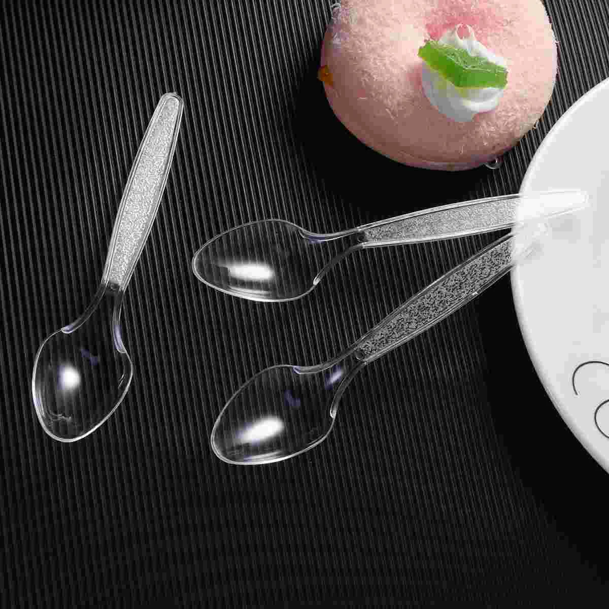 

Disposable Cutlery Set Clear Spoons Utensilslook Mica Only Large Resistant Heat That Medium Like Woodweight Heavyweight Flatware