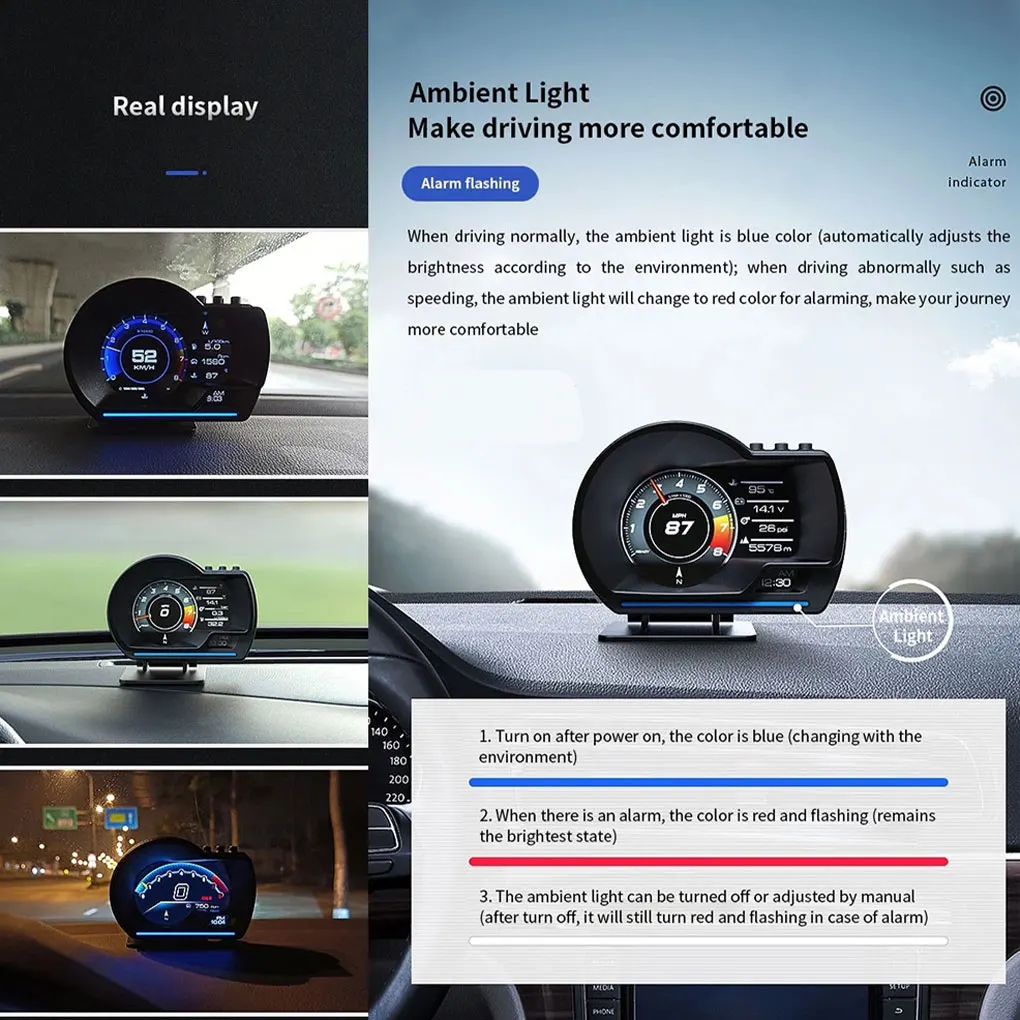 Автомобильный смарт-датчик HUD спидометр одометр OBD и GPS