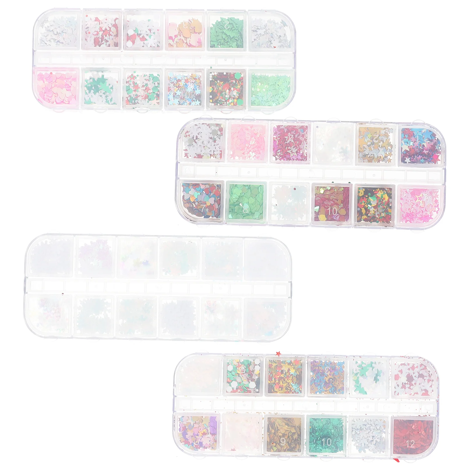 

4 Boxes Nail Snowflake Holiday Christmas Festival Manicure Stickers Flakes Nail Supplies