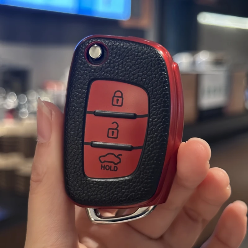 

Чехол для автомобильного ключа из ТПУ, чехол для ключа FOB для Hyundai i10 i20 i40 iX35, чехол для ключа Santa Fe Flip Key Case