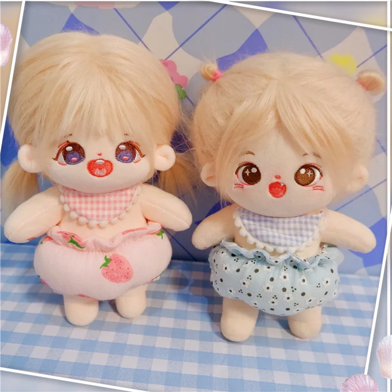 

handmade 2pc 15/20cm doll clothes cute saliva towel bread pants Plush Dolls Outfit Toys Baby Doll's Accessories Cos Suit