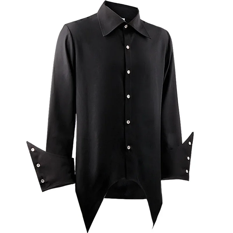 Новая европейская и американская средневековая мужская рубашка с длинными