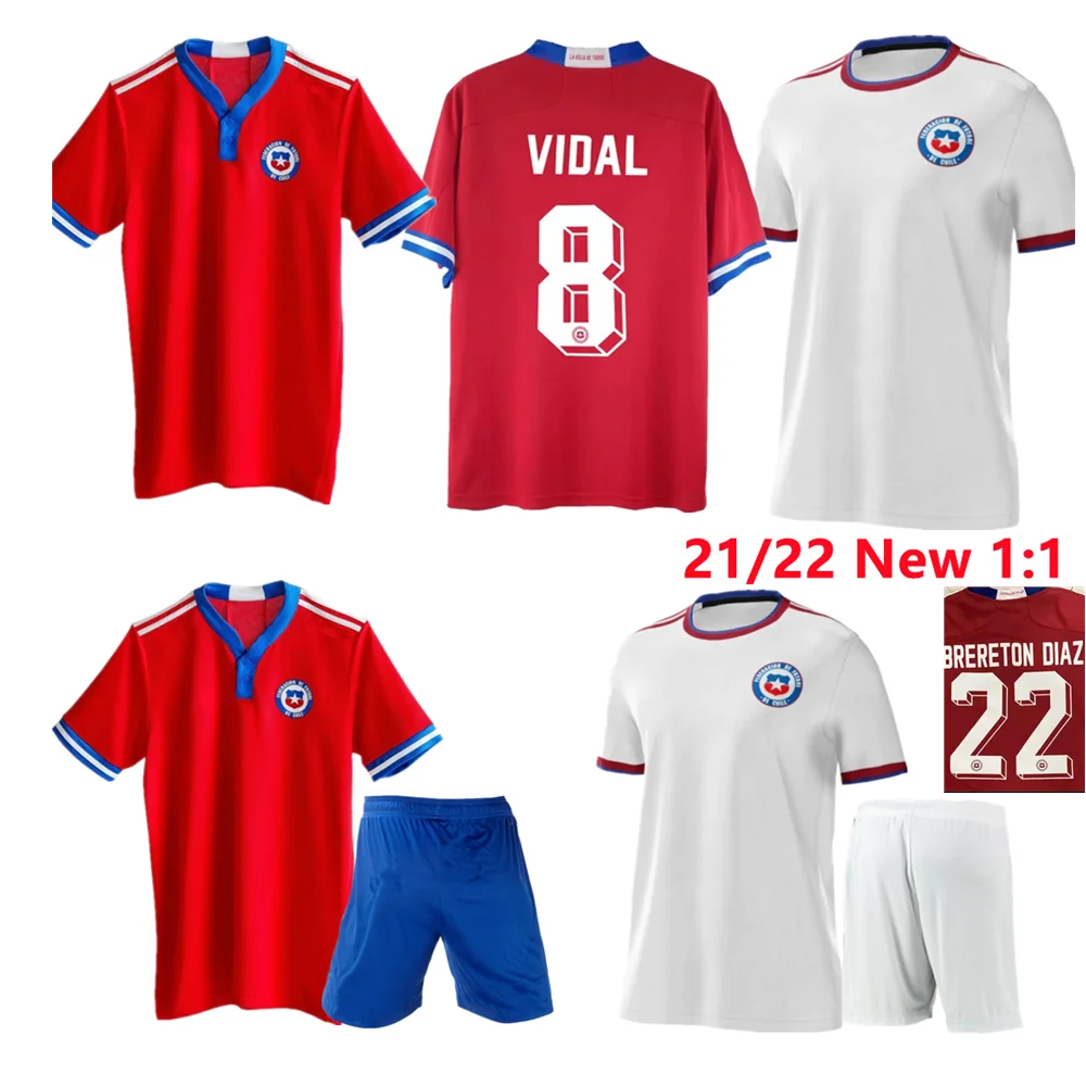 

Chile BRERETON DIAZ Soccer jersey 2021 22 Home Red away shirt A.VIDAL VALDIVIA ALEXIS Vidal VARGAS MEDEL Match training uniform
