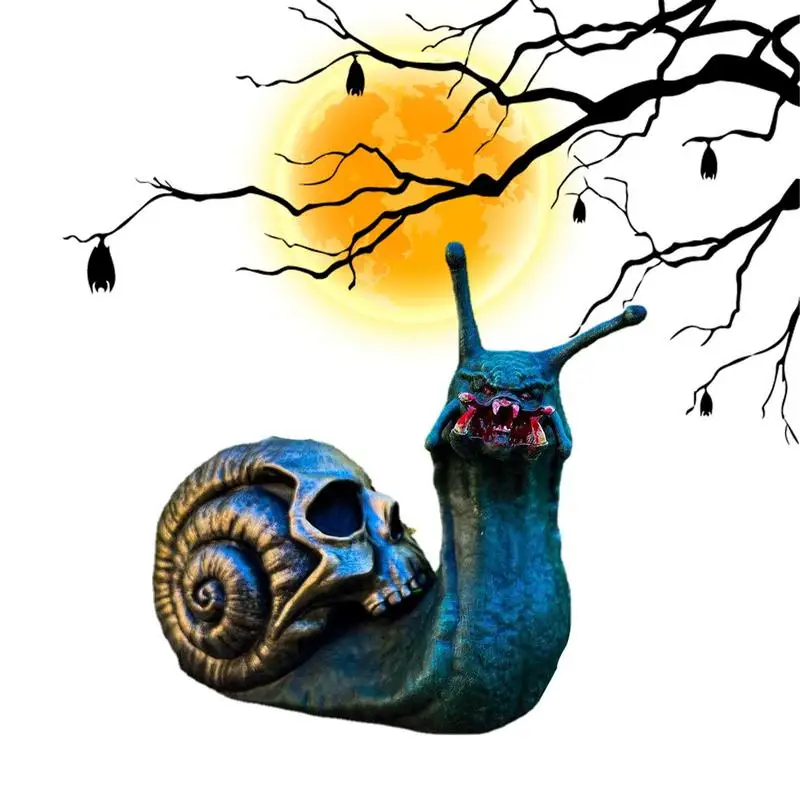

Skull Snail Garden Decor Horror Skull Snail Ornament Crafts Spooky Decor For Lawn Front Door Parterre Sill Courtyard Garden Back