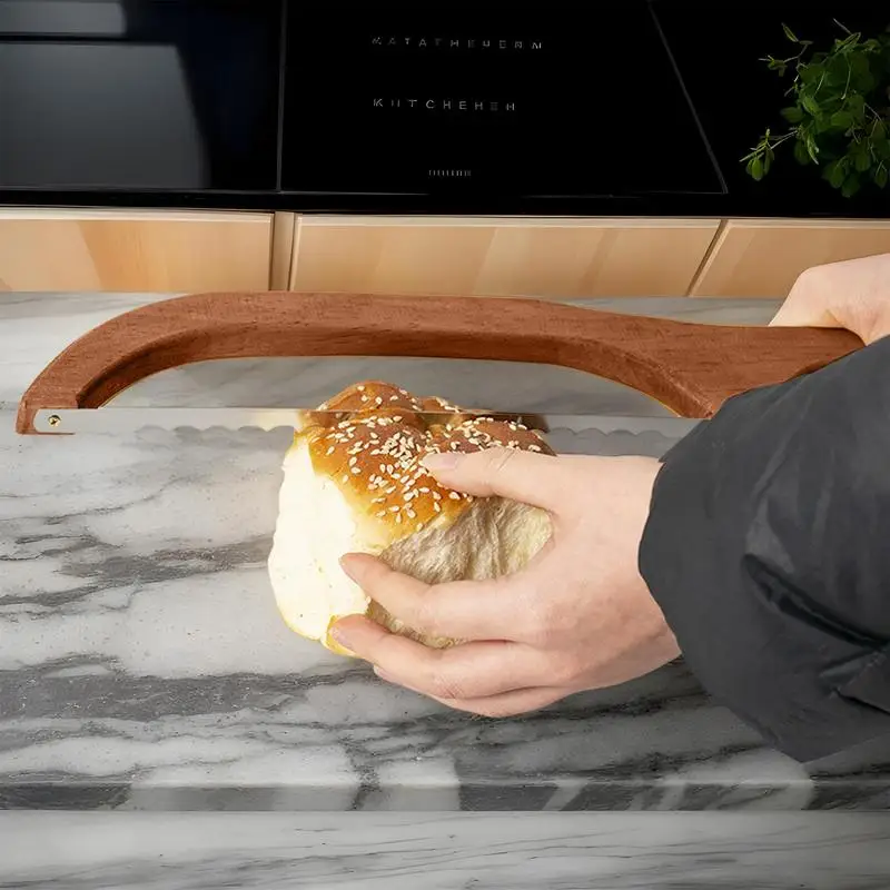 Хлеборезка нож для нарезки хлеба луковая пила лука резак деревянный багетов