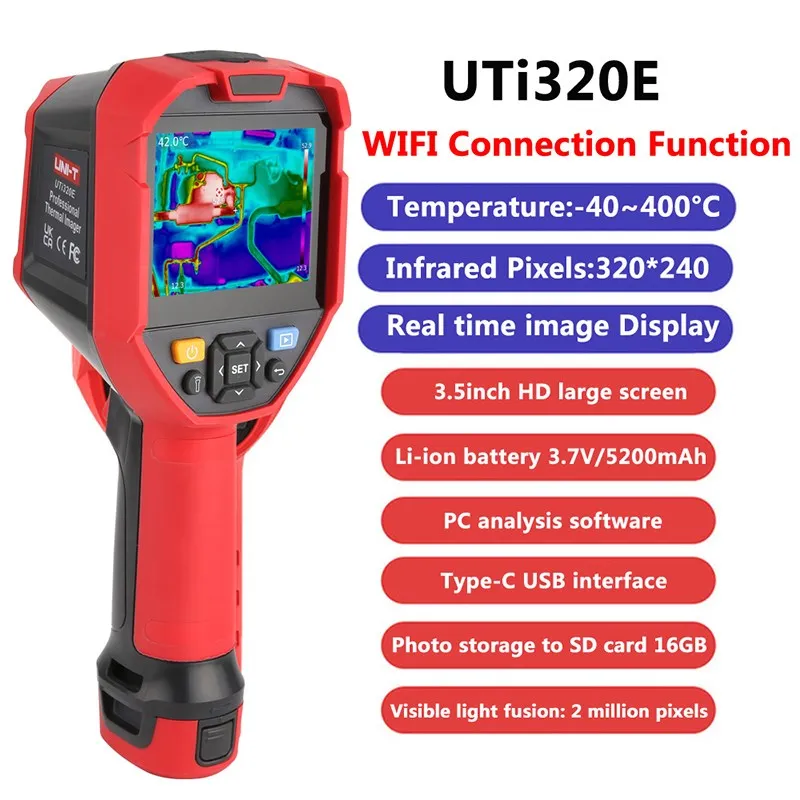 

UNI-T UTi320E -40~400 Celsius Cheap Price Original Digital WiFi Infrared Industrial Imager Thermal Imaging Camera For Sale