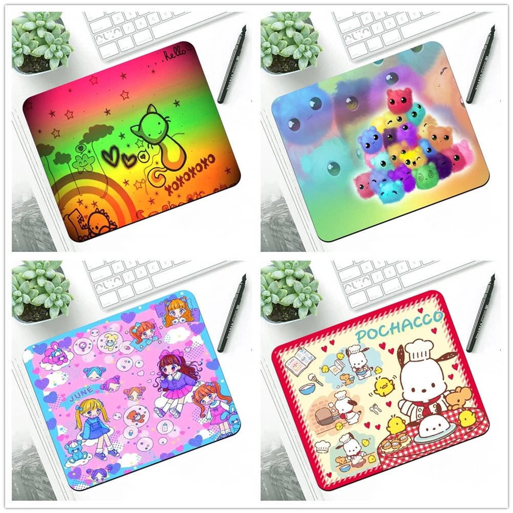 

Kawaii Cute Cartoon Mouse Pad Cute Girl Student Computer Small Mouse Non-slip Pad Desktop Gamer Mousepad Cup Mat Keyboard Pad