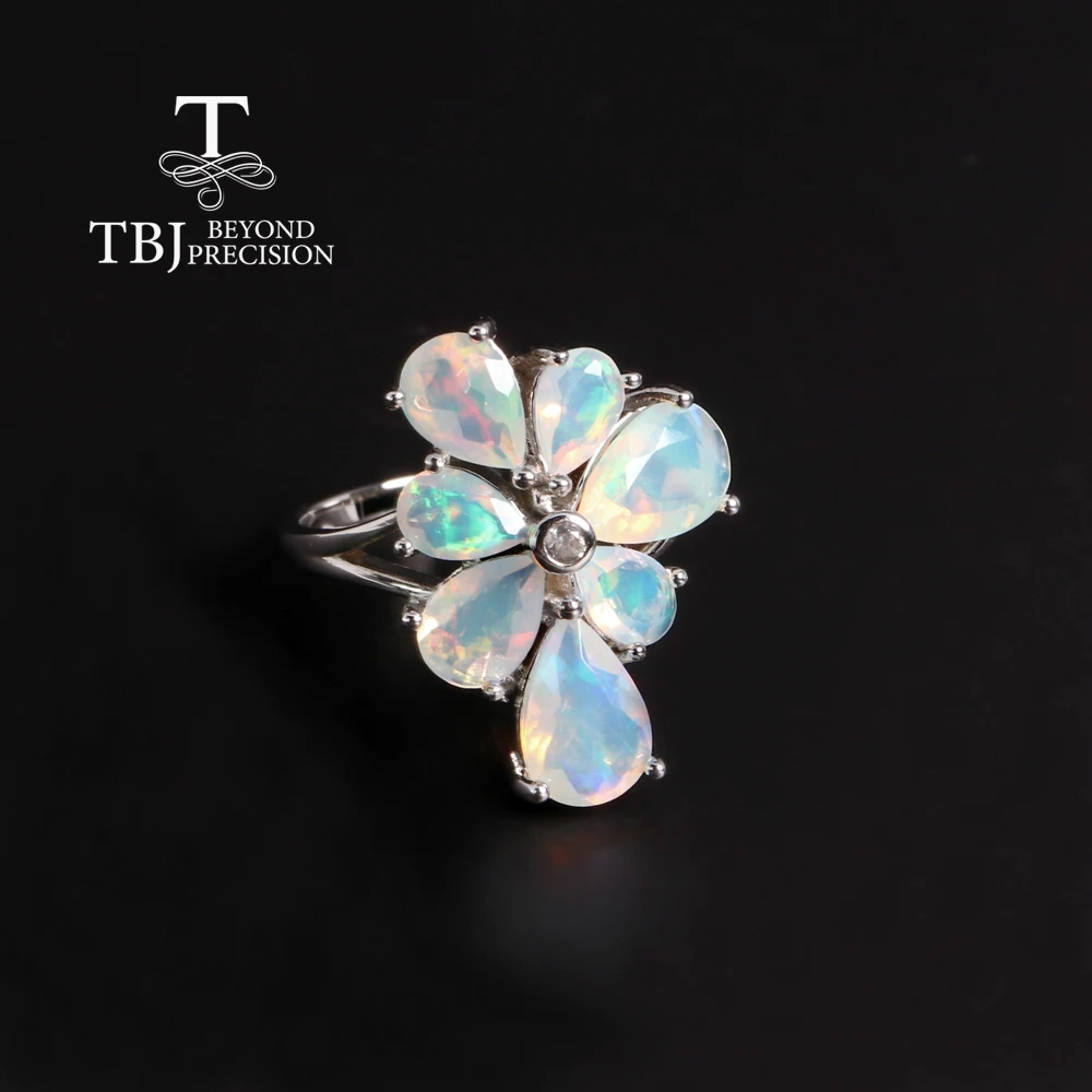 Женское кольцо с натуральным эфиопским опалом 3 62 карата из серебра 925 пробы