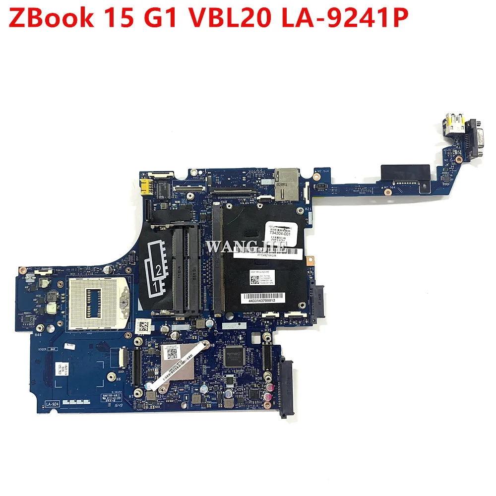 

Материнская плата для ноутбука HP ZBook 15 G1 ZBOOK15 G1 VBL20 LA-9241P 734304-501 734304-001 734304-601, материнская плата QM87