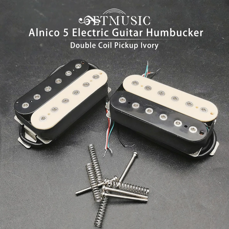 

Vintage Alnico 5 Humbucker Pickup Double Coil Electric Guitar Bridge Pickup Black Guitar Parts Warm Sound Ivory/Black
