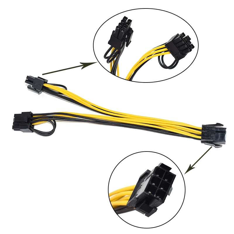 Оригинальный кабель питания PCI Express на dual PCIE 8 (6 + 2) 10 шт. 6 контактов графическая