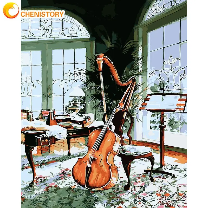 

CHENISTORY Modern Paint By Numbers For Adults Cello Painting On Numbers Home Decors Coloring On Numbers For Handiwork Gift