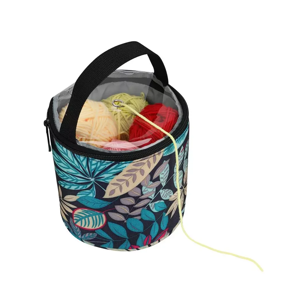 

New in New Yarn Storage Bag Round Knitted Wool Bags Blue Color Travel Organize Storage Bag Sewing Tools Accessories 2020 envio