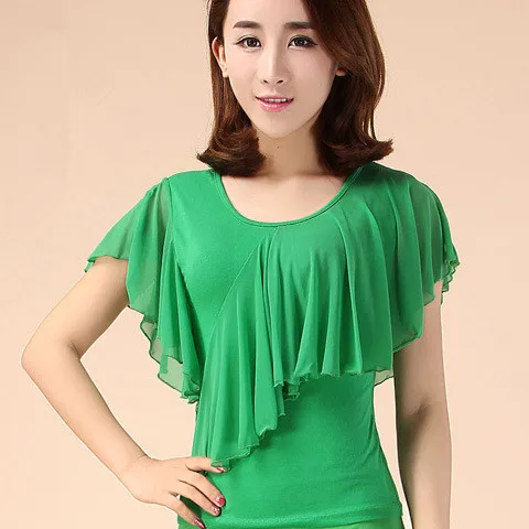 

1pcs/lot Women Square Dance Clothes Lady Latin Dance Tops Stage Dance practice modal top Plus Size 8XL
