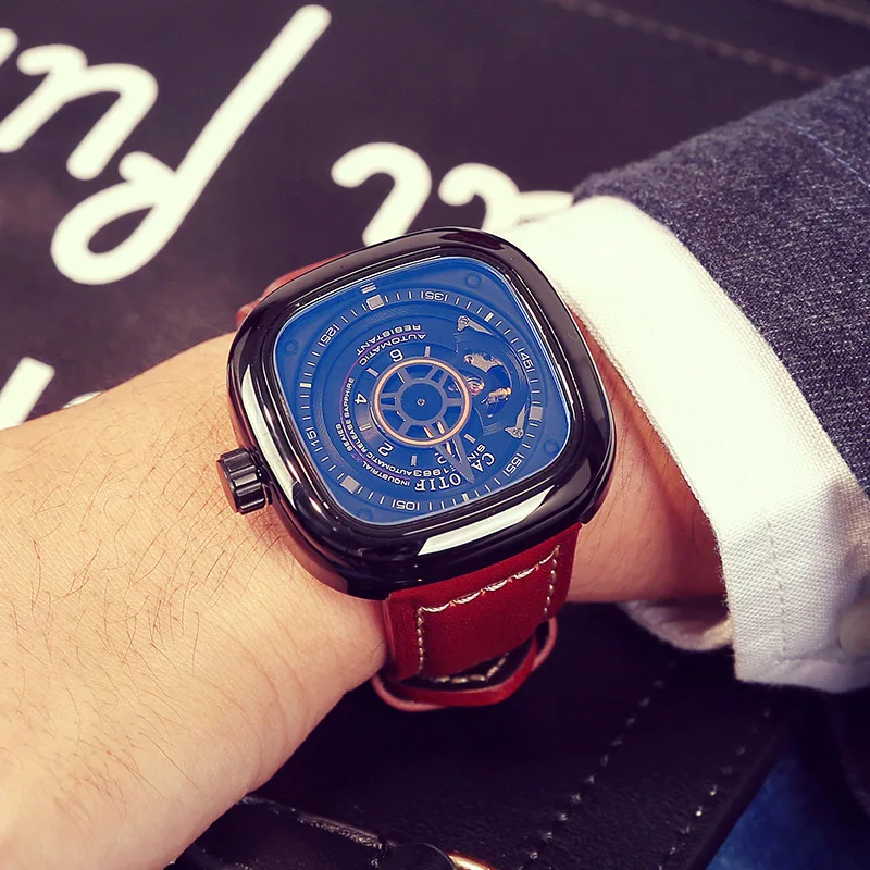 

Square Quartz Watch Men Watches Business Male Wrist Watch Men Clock Leather Strap Wristwatch Classic Dress Style Montre Homme