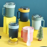 500ml lunch box portable food thermal insulated container breakfast cup leak proof soup milk thermos bottle tumblers with spoon