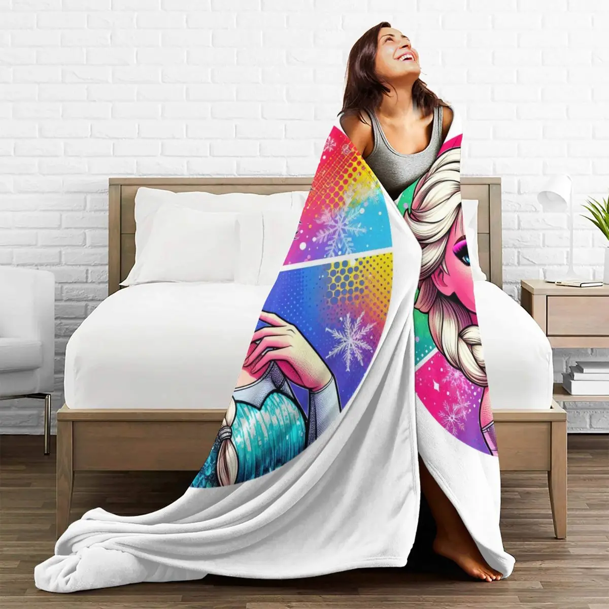 Frozen Princess Elsa Blanket Picnic Flannel Throw For Bedroom Warm Soft Design Quality Bedspread Birthday Gift