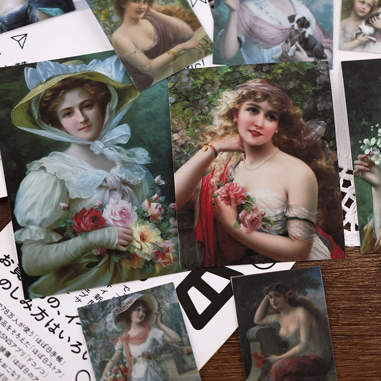 13 шт. винтажная картина маслом, стикеры для девочек, стикеры для рукоделия и скрапбукинга, детские игрушки, наклейка, DIY канцелярские принадлежности