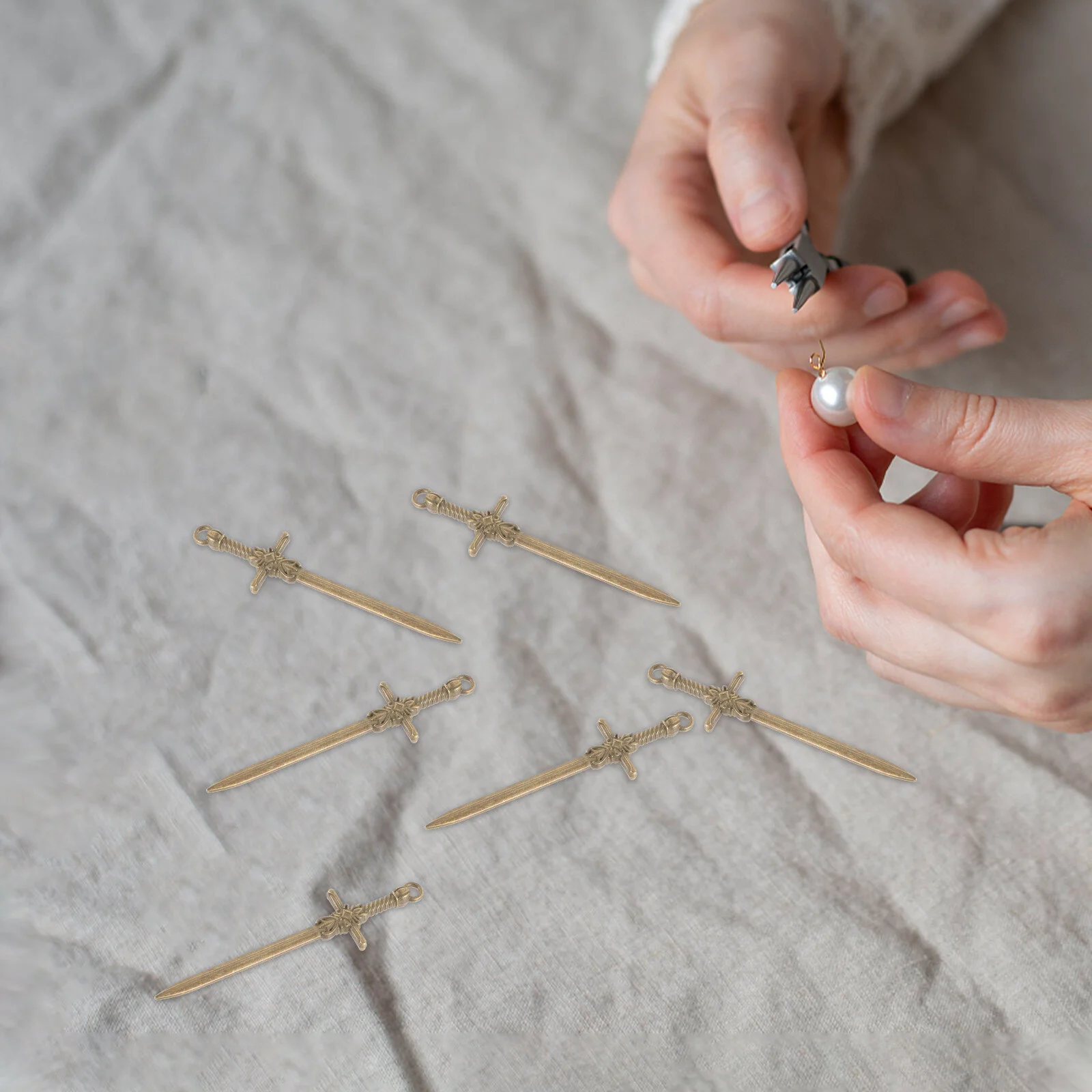 10 pcs Vintage Mini Sword Charms DIY Crafts Sword Charms Metal Sword Charms Pendants