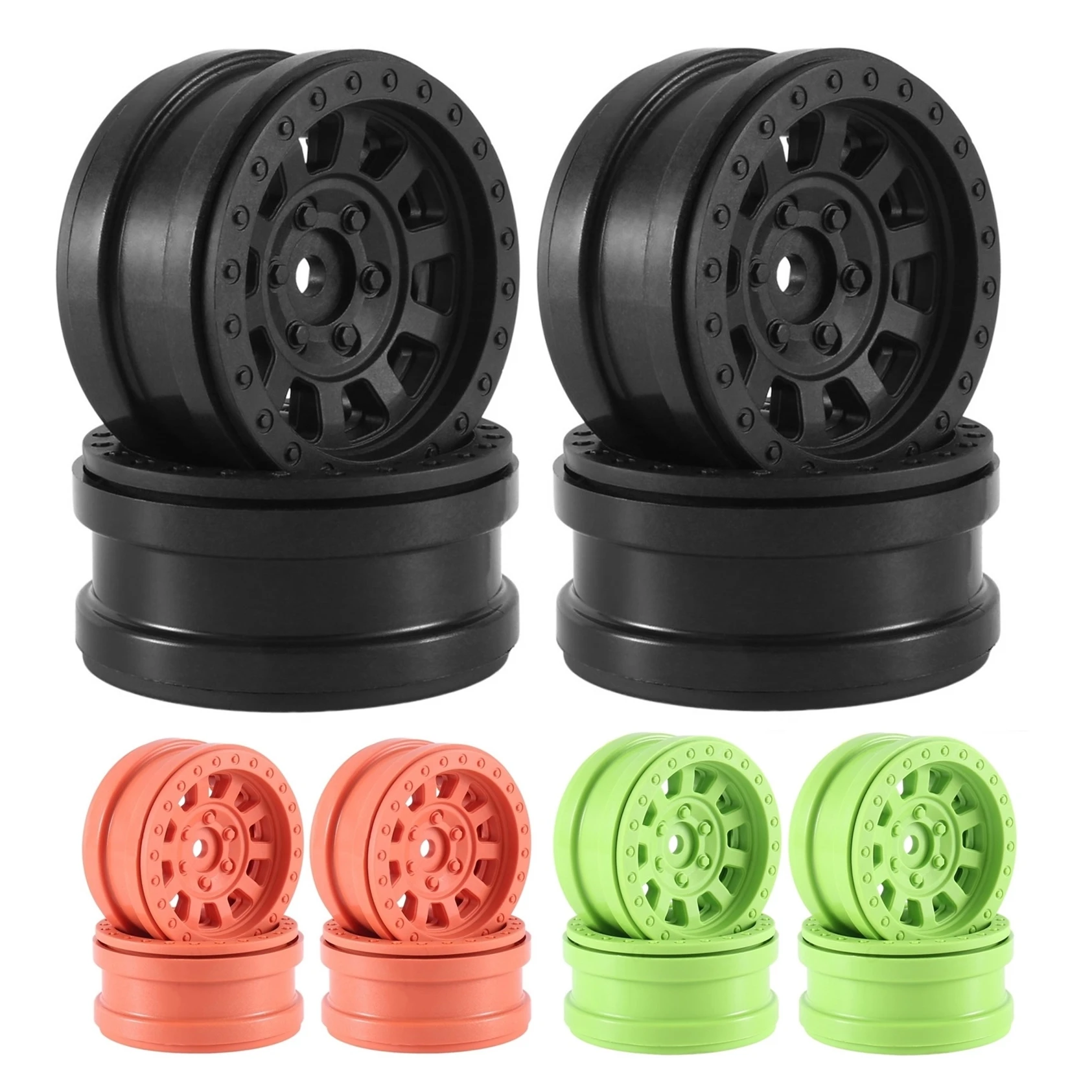 

4PCS Plastic Beadlock 1.9" Wheel Hub Wheel Rim for 1/10 RC Crawler Car Axial SCX10 Traxxas TRX4 RC4WD D90 Redcat Gen8 VS4-10