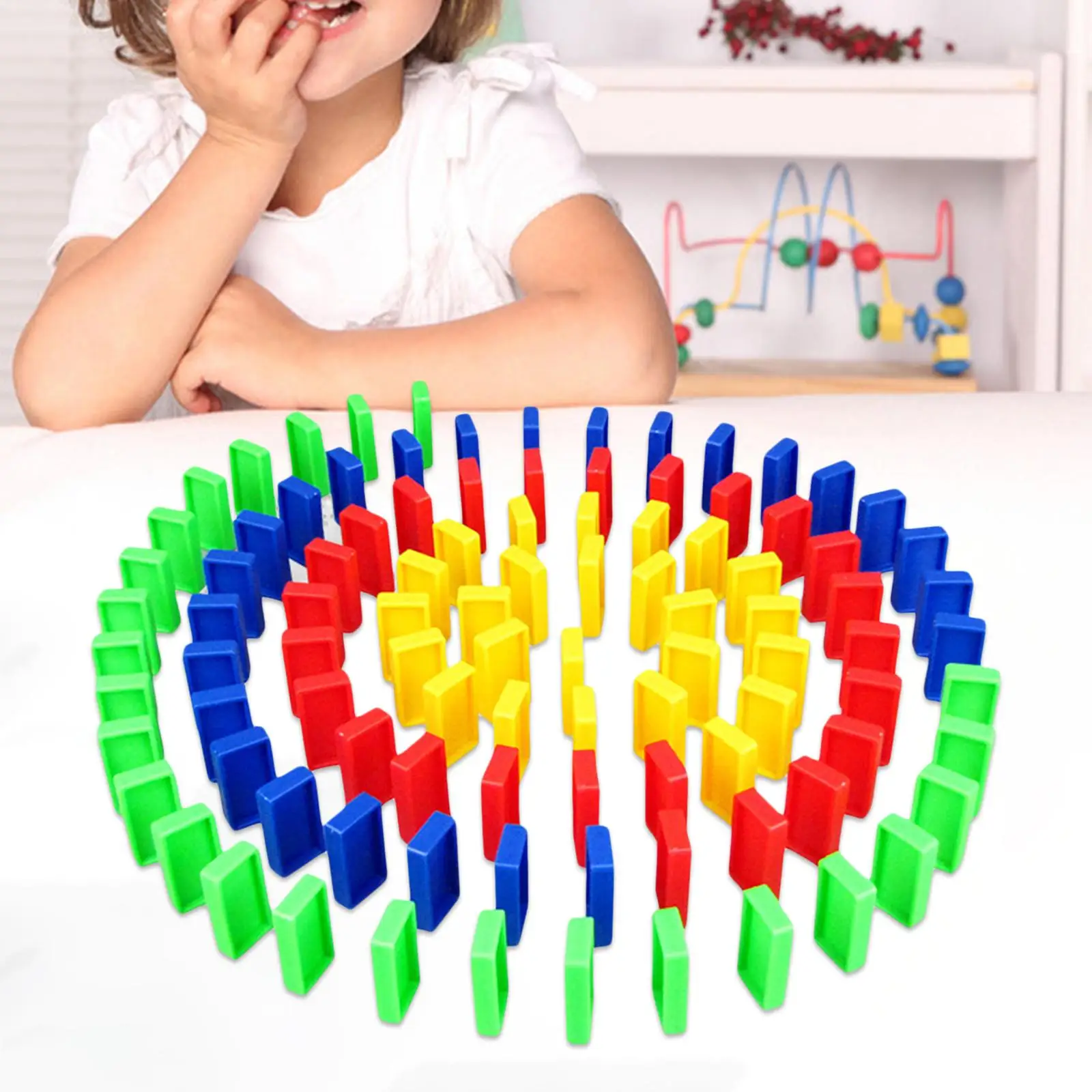 

100 Pieces Dominos Blocks Set Stacking Toy for Girls Boys Creative Gifts