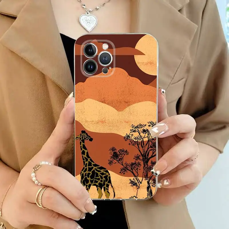 MaiYaCa Cute Cartoon Giraffe Phone Case For iPhone 11 12 13 14 Mini Pro Max XR X XS TPU Clear Case For 8 7 6 Plus SE 2020