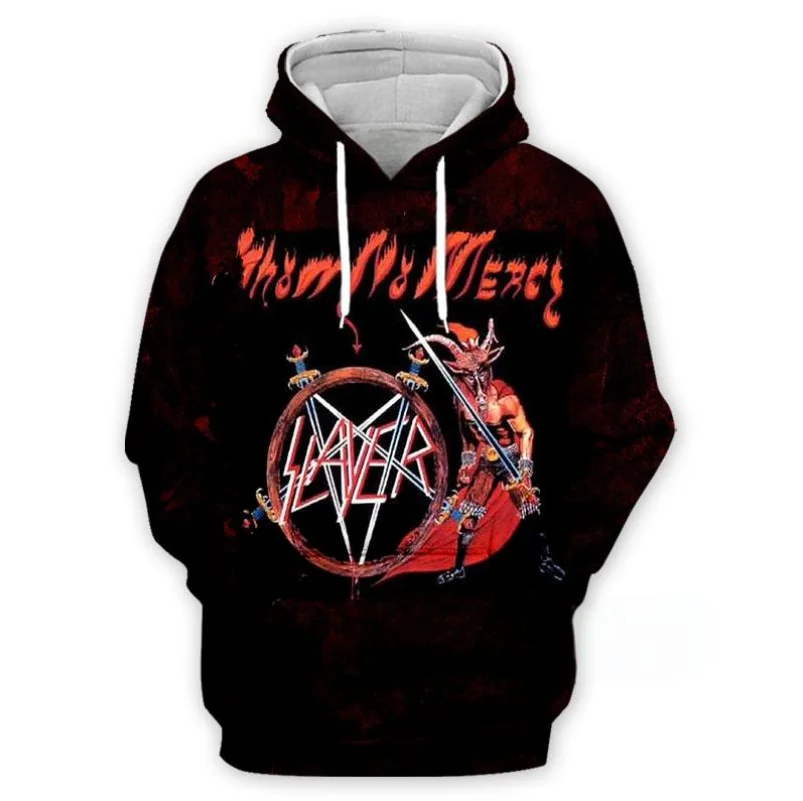 SLAYER ROCK Hoodies Men's 3D Print Hoodie Men Women Sweatshirt Casual Oversized Kids Clothing Streetwear Fashion