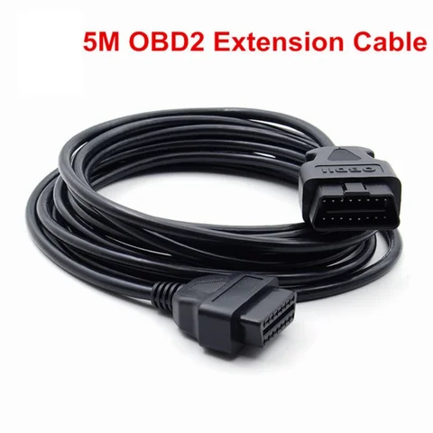 Автомобильный удлинитель OBD2 OBD II, 5/10 метров, 16-контактный разъем «штырь-гнездо», 10 м, автомобильный интерфейс разъема ELM327