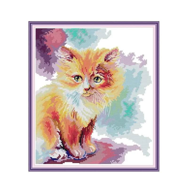 

Набор для вышивки крестиком Sunny Kitten 14ct 11ct Печать на холсте Ручная вышивка крестиком вышивка своими руками рукоделие