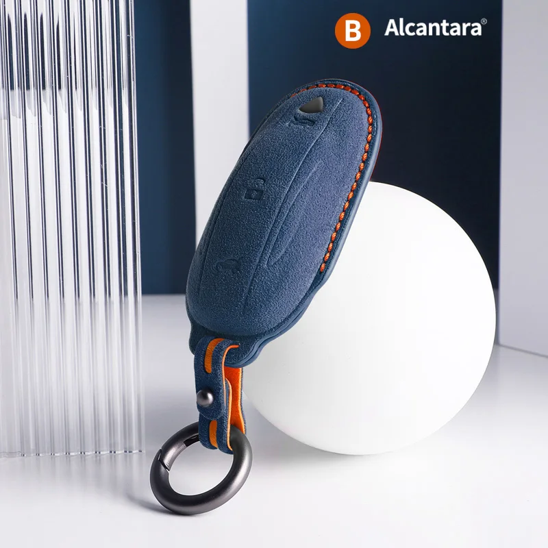 

For Tesla Model 3 Model S Model X High-quality Alcantara Car Key Case Key Chain Car Accessories