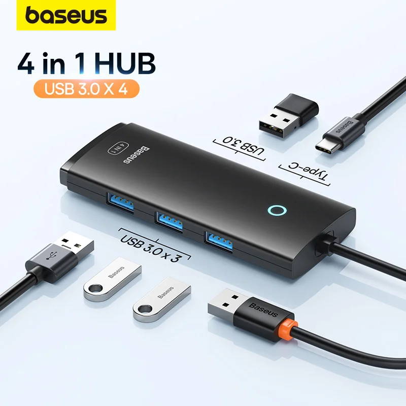 

USB-концентратор Baseus переходник usb на type c 4 в 1 USB C HUB USB Type C на Multi USB 3.0 адаптер для MacBook Pro Air Huawei Mate 30 USB-C 3.0 Splitter usb разветвитель