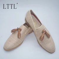 leather tassel loafers summer new italian designer shoes men dress shoes breathable casual flats party prom office shoes